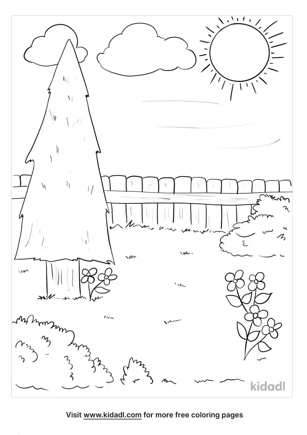 Simple Garden Coloring Page