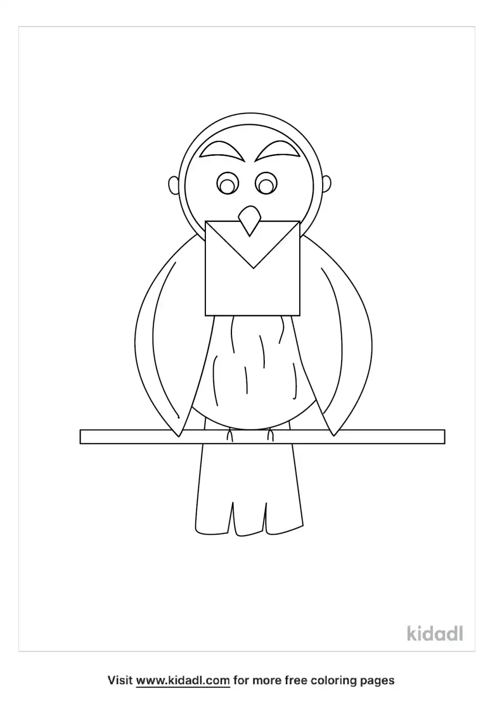 Bird Holding Mail Coloring Page
