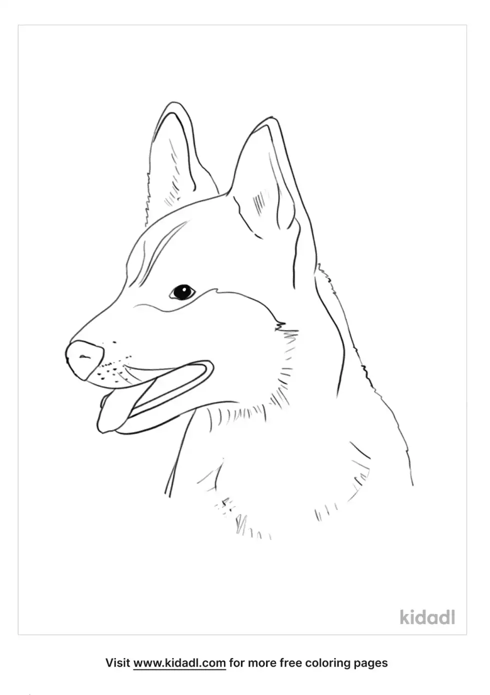 German Shepherd Head Coloring Page