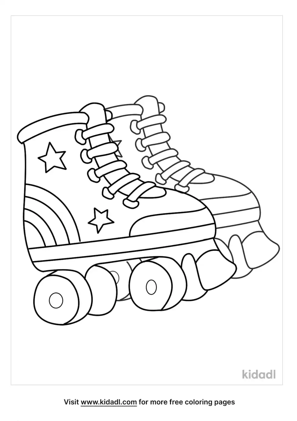 Retro Roller Skate Coloring Page
