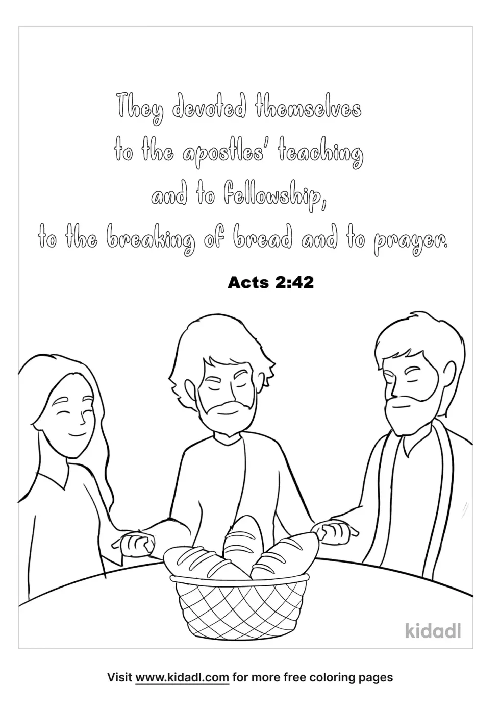 Acts 2:42 Coloring Page