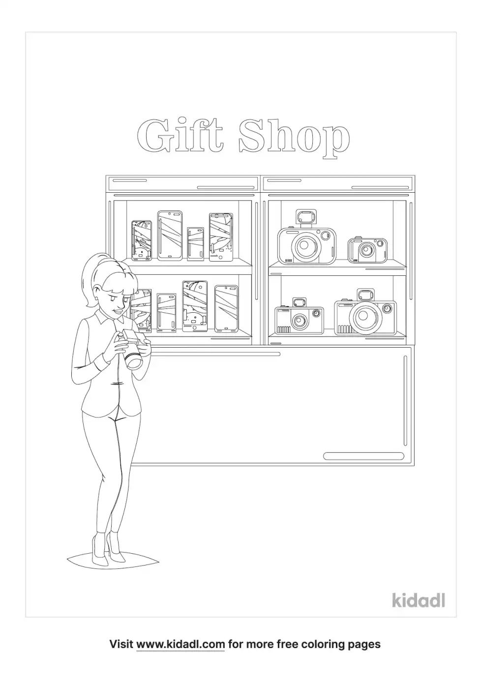 Gift Shop Coloring Page