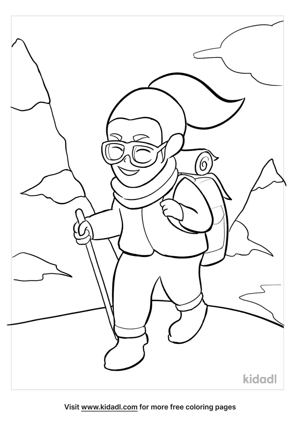 Adventure Girl Coloring Page