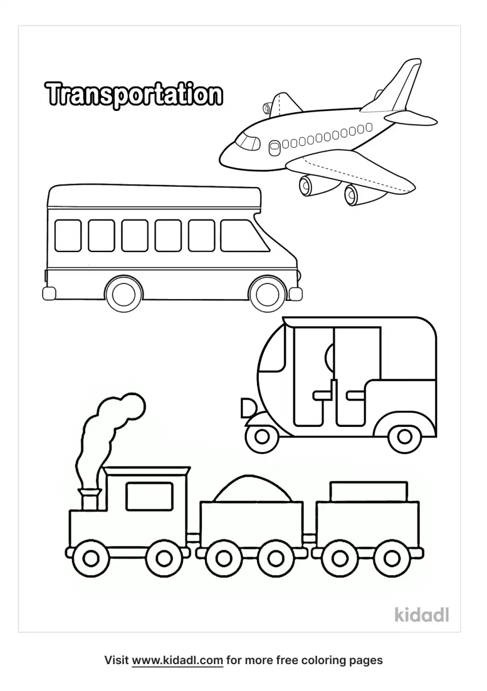 Transportation Coloring Page