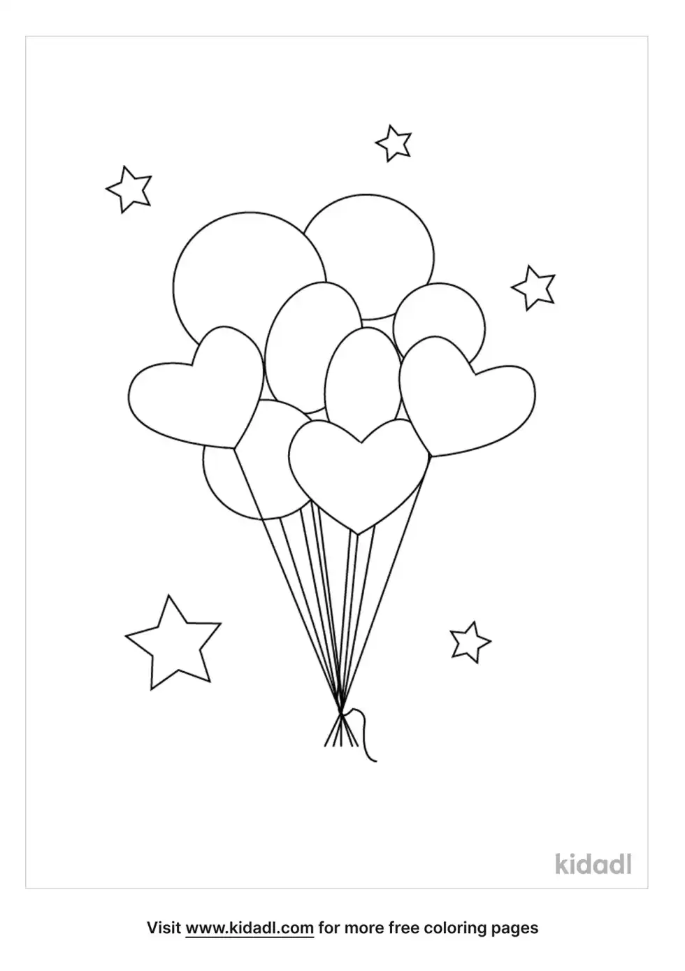 Bunch Of Balloons Coloring Page