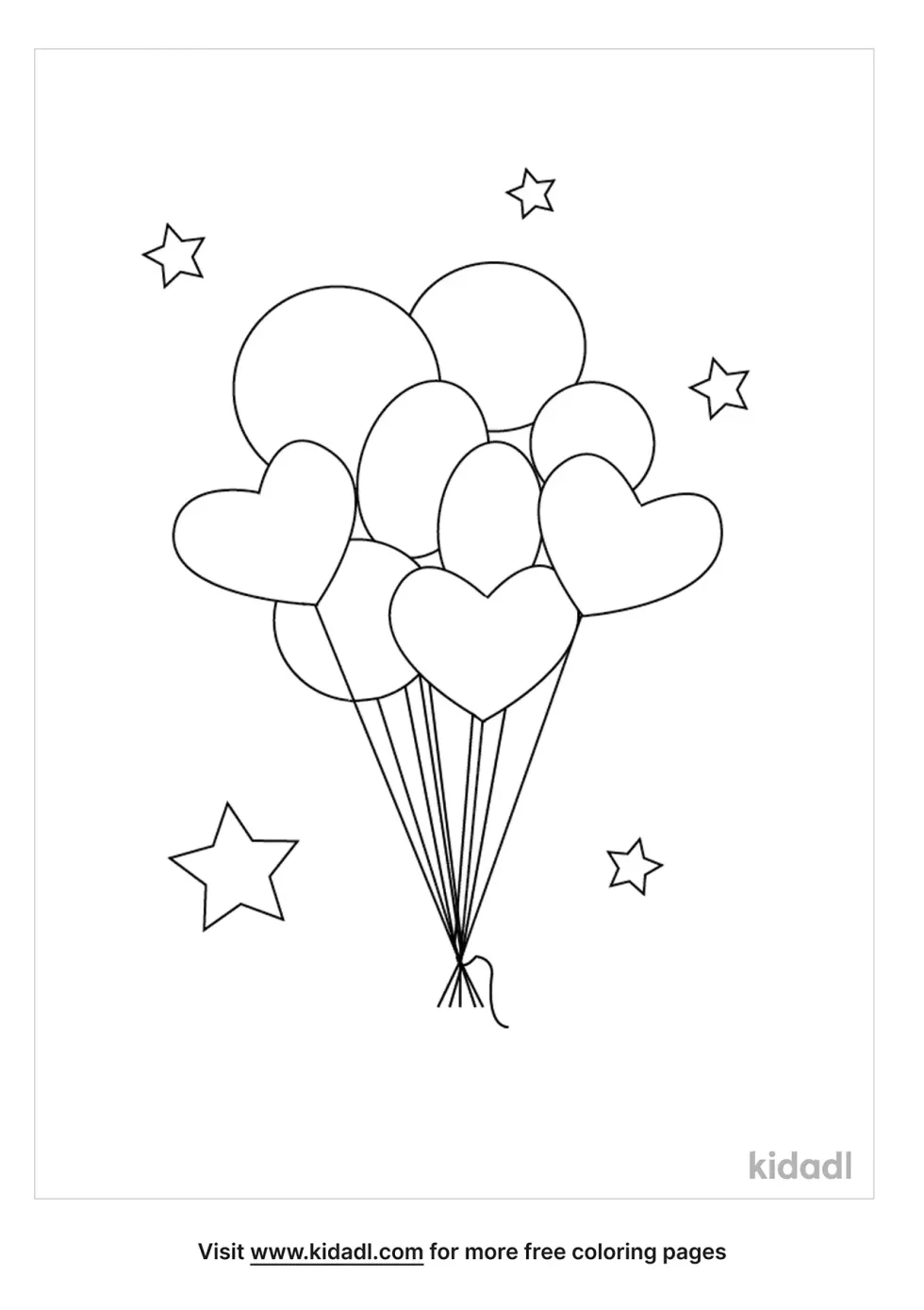 Bunch Of Balloons Coloring Page | Kidadl