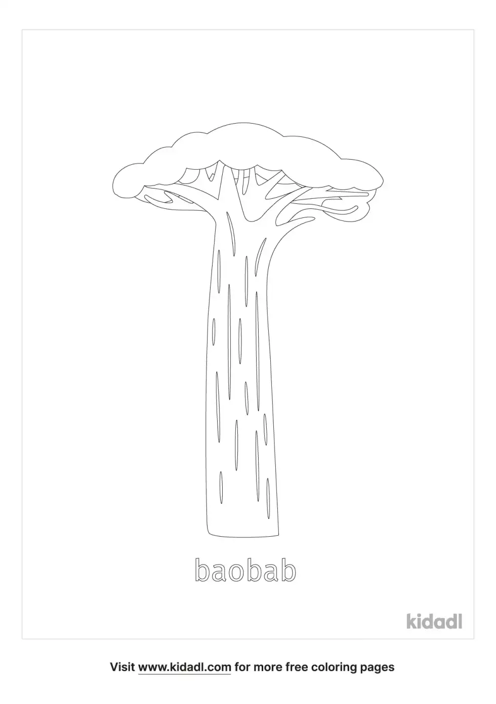 Baobob Tree Coloring Page