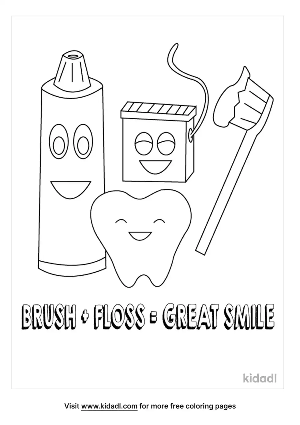 Dental Health For Preschoolers Coloring Page