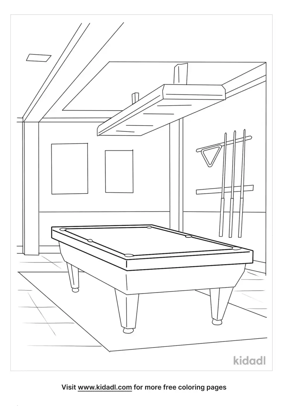 Billiard Room Coloring Page