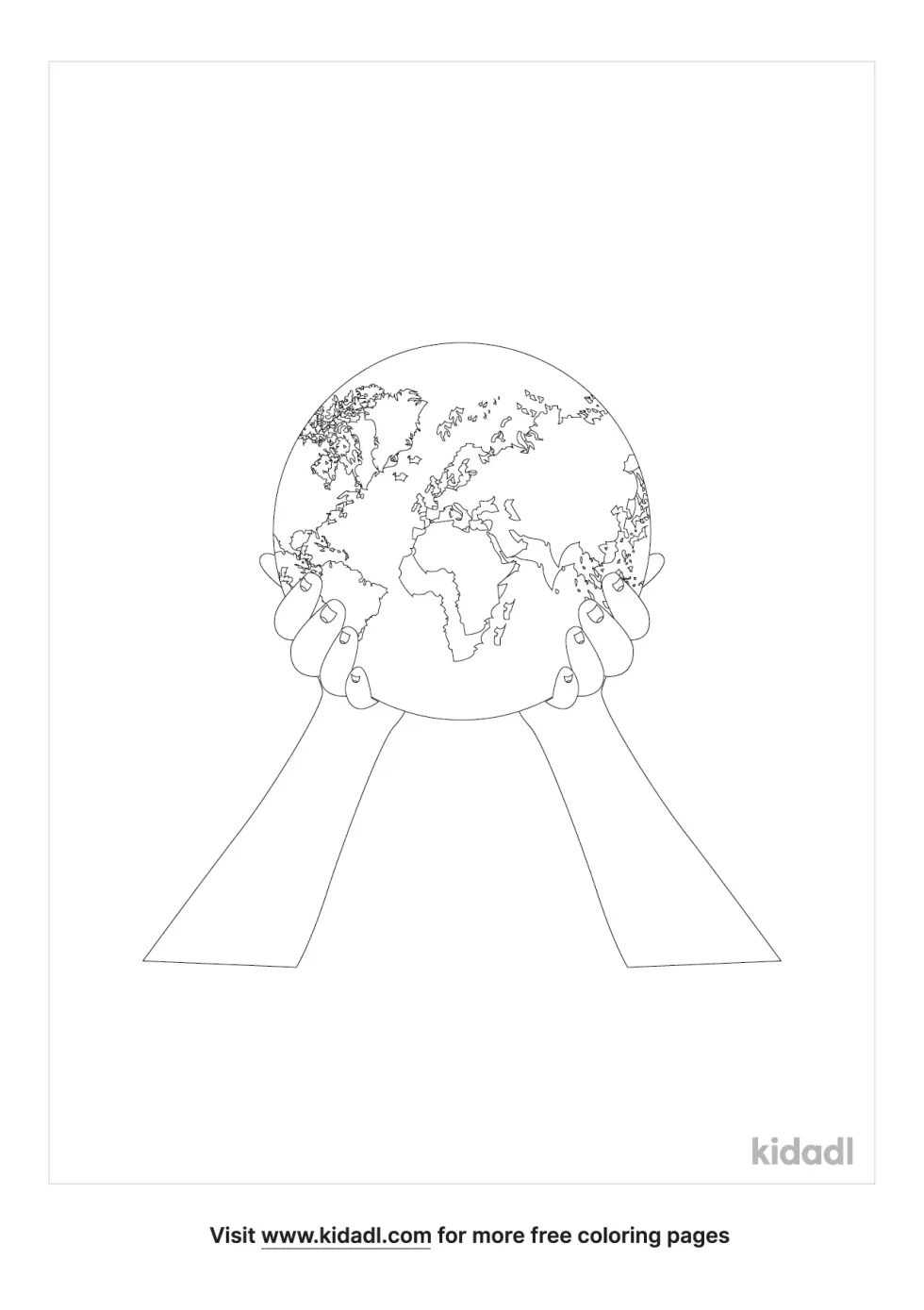 Globe In Hands Coloring Page