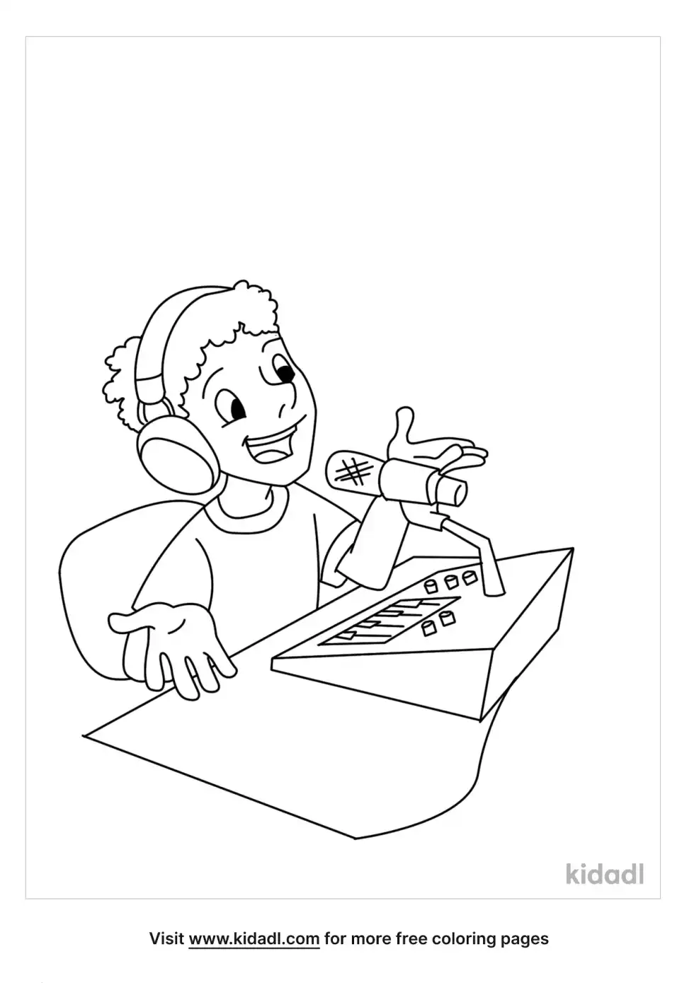 Radio Dj Coloring Page