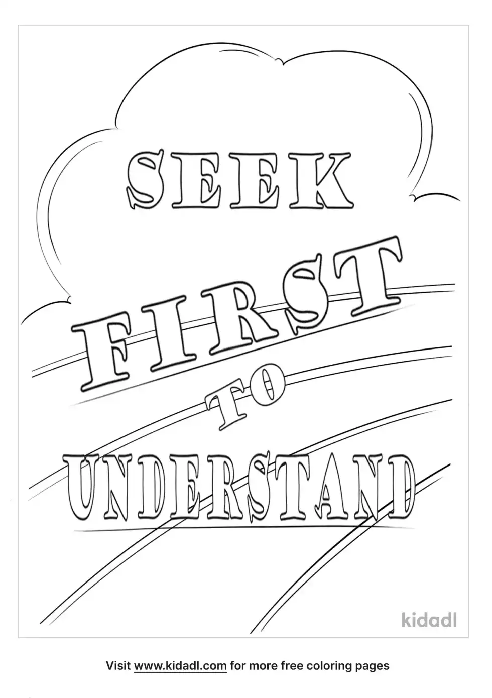 Seek First To Understand Coloring Page