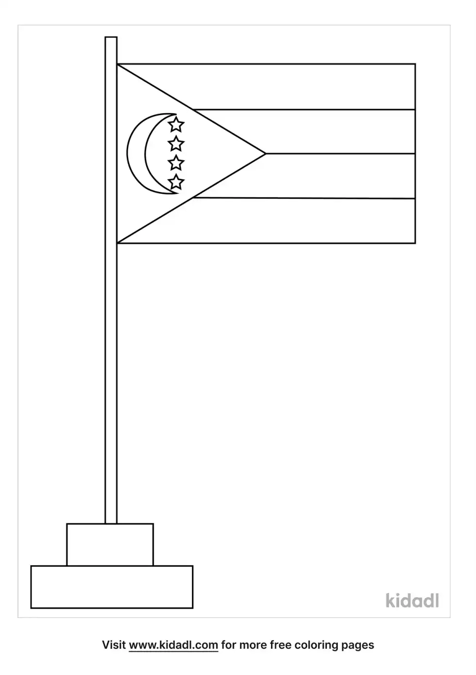 Comoros Flag Coloring Page