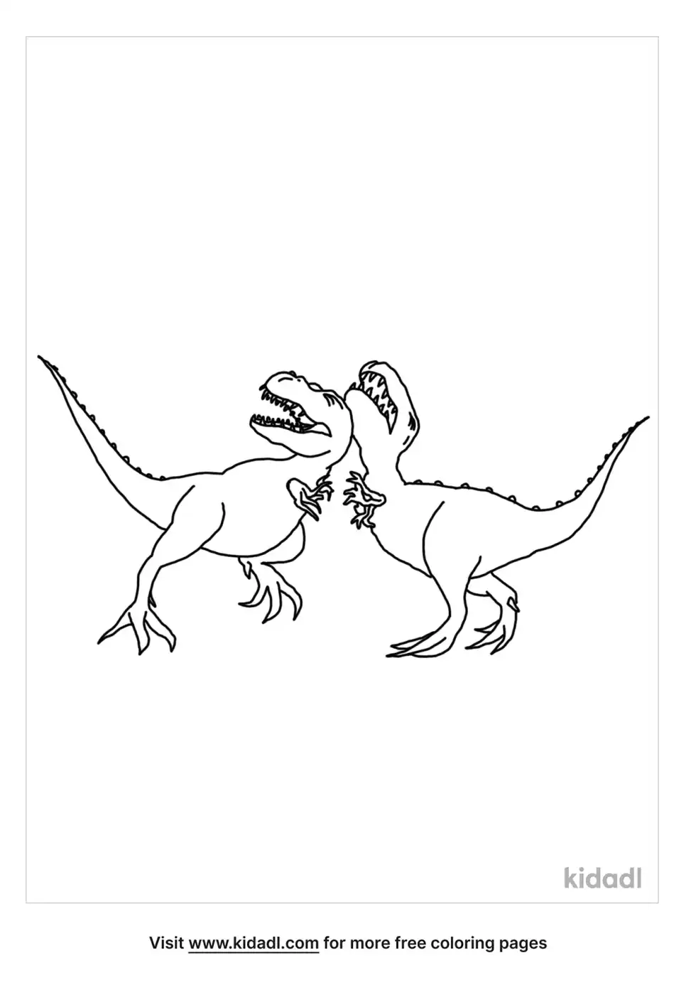 Dinosaur Fight Coloring Page
