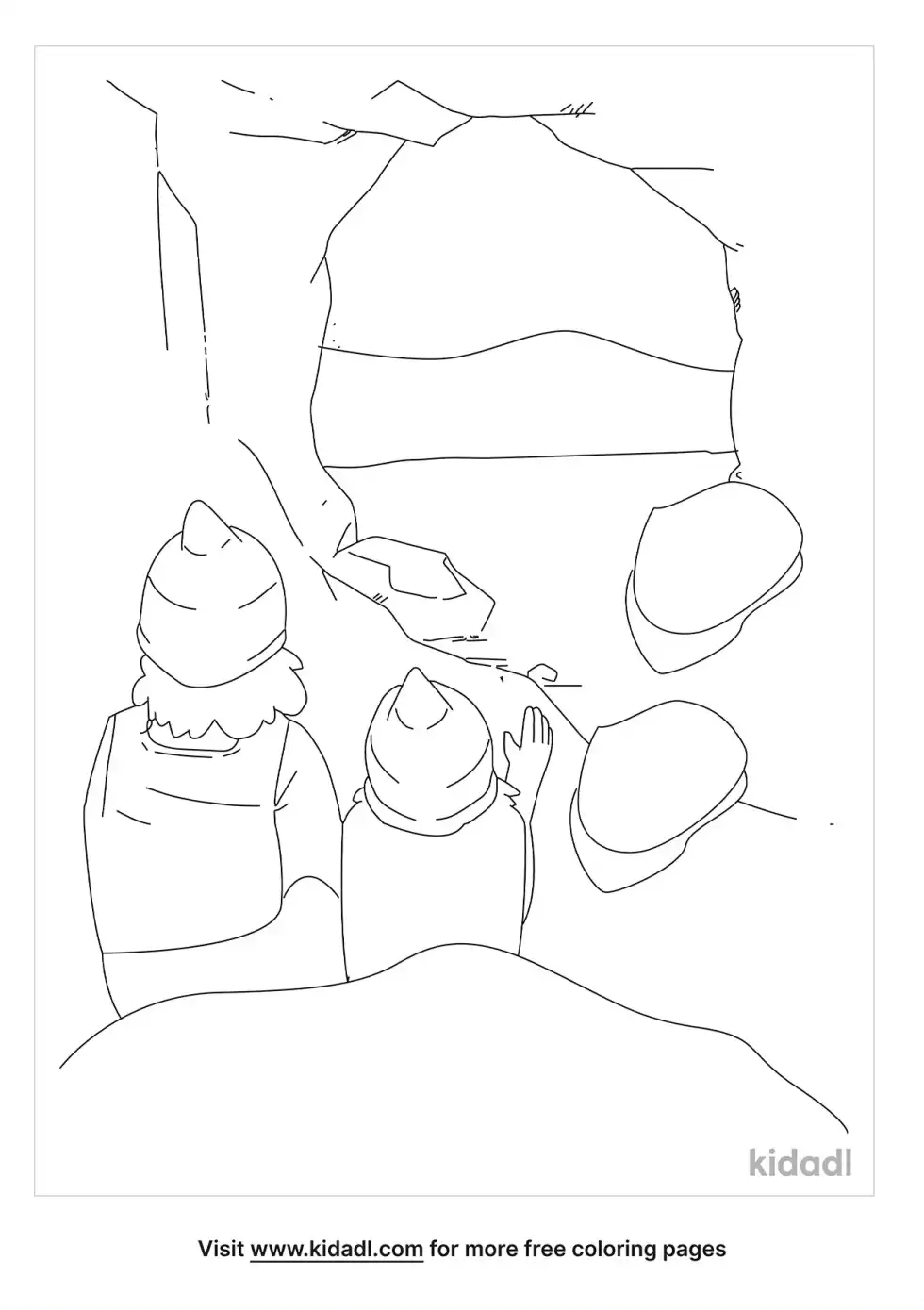 David's Men Hiding In A Cave Coloring Page