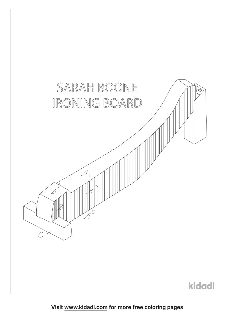Sarah Boone Ironing Board Coloring Page
