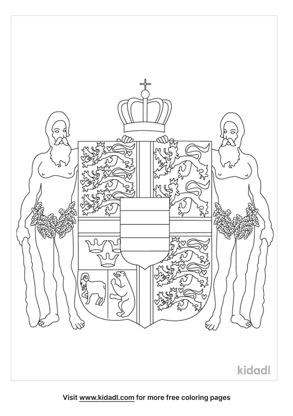 Denmark Coat Of Arms Coloring Page