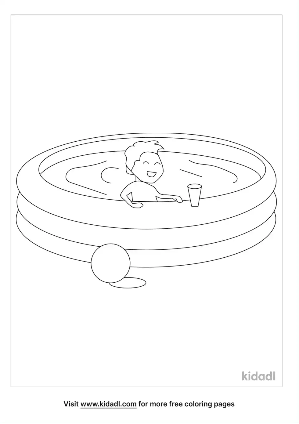 Inflatable Swimming Pool Coloring Page