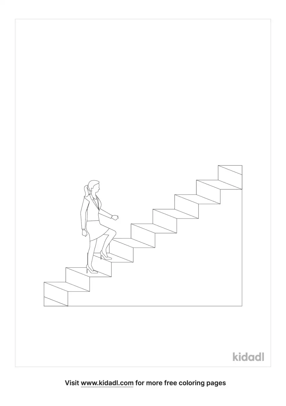 Upstairs Coloring Page