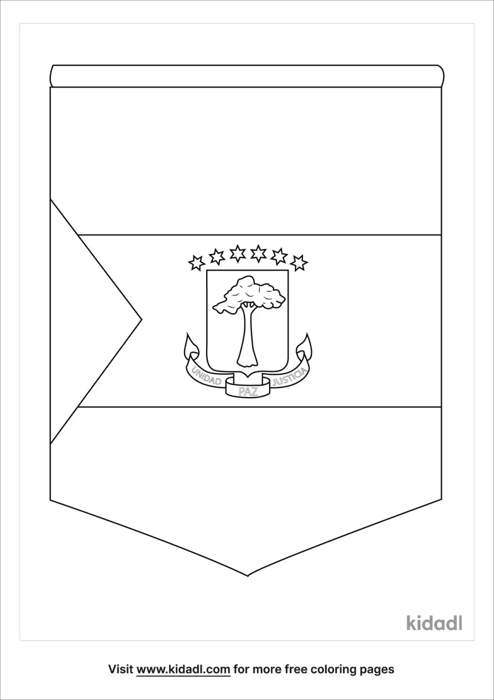 Guinea Ecuatoria Flag Coloring Page
