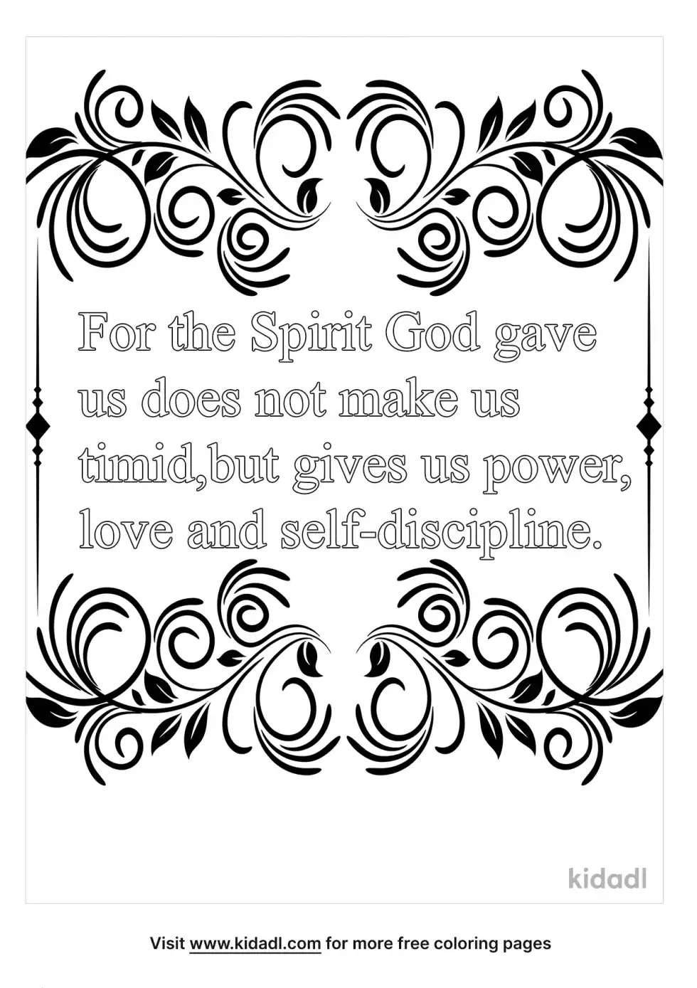 2 Timothy 1:7 Coloring Page