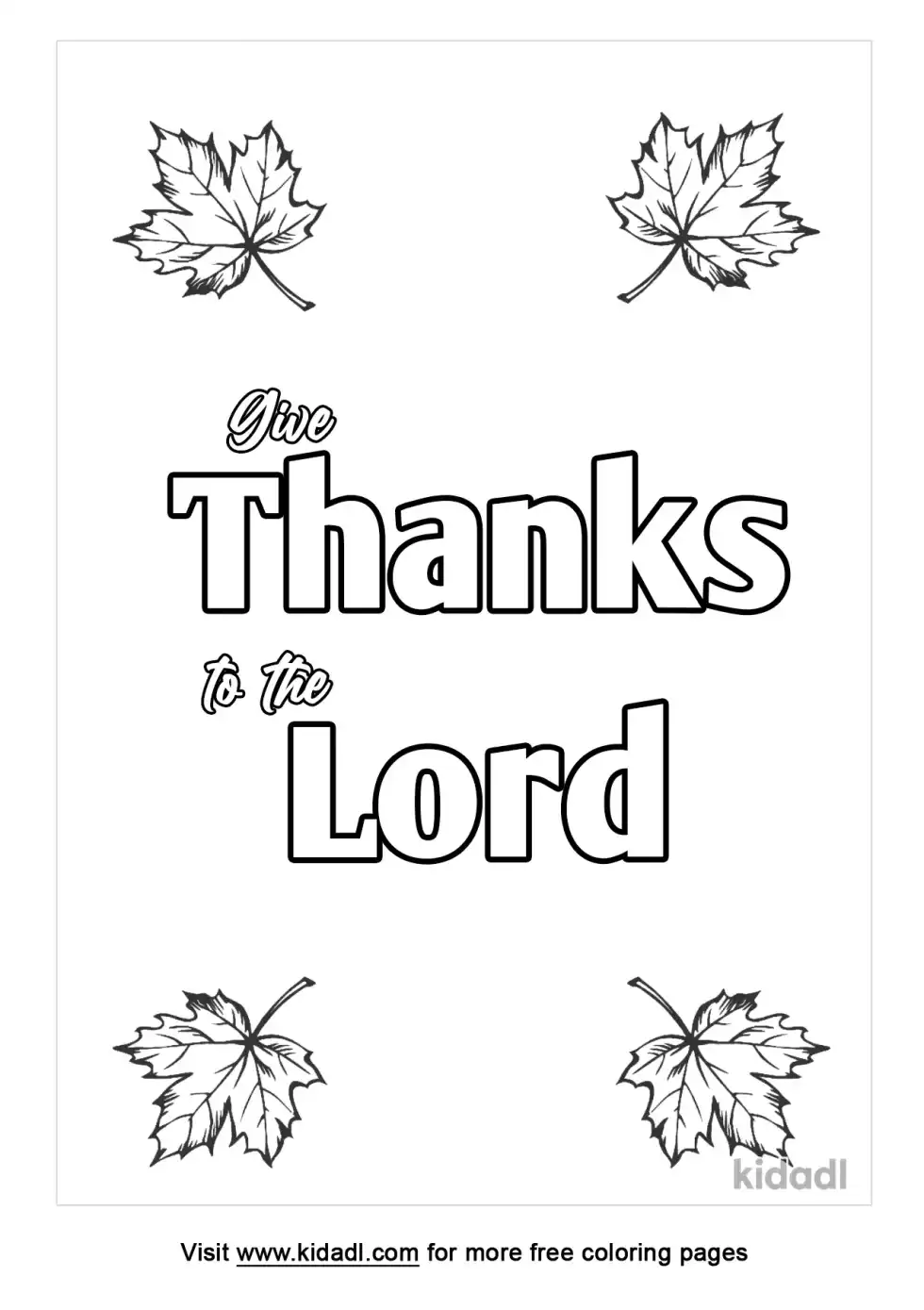 Oh Give Thanks Unto The Coloring Page