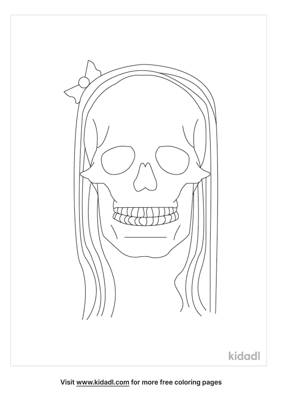 Girl Skull Coloring Page