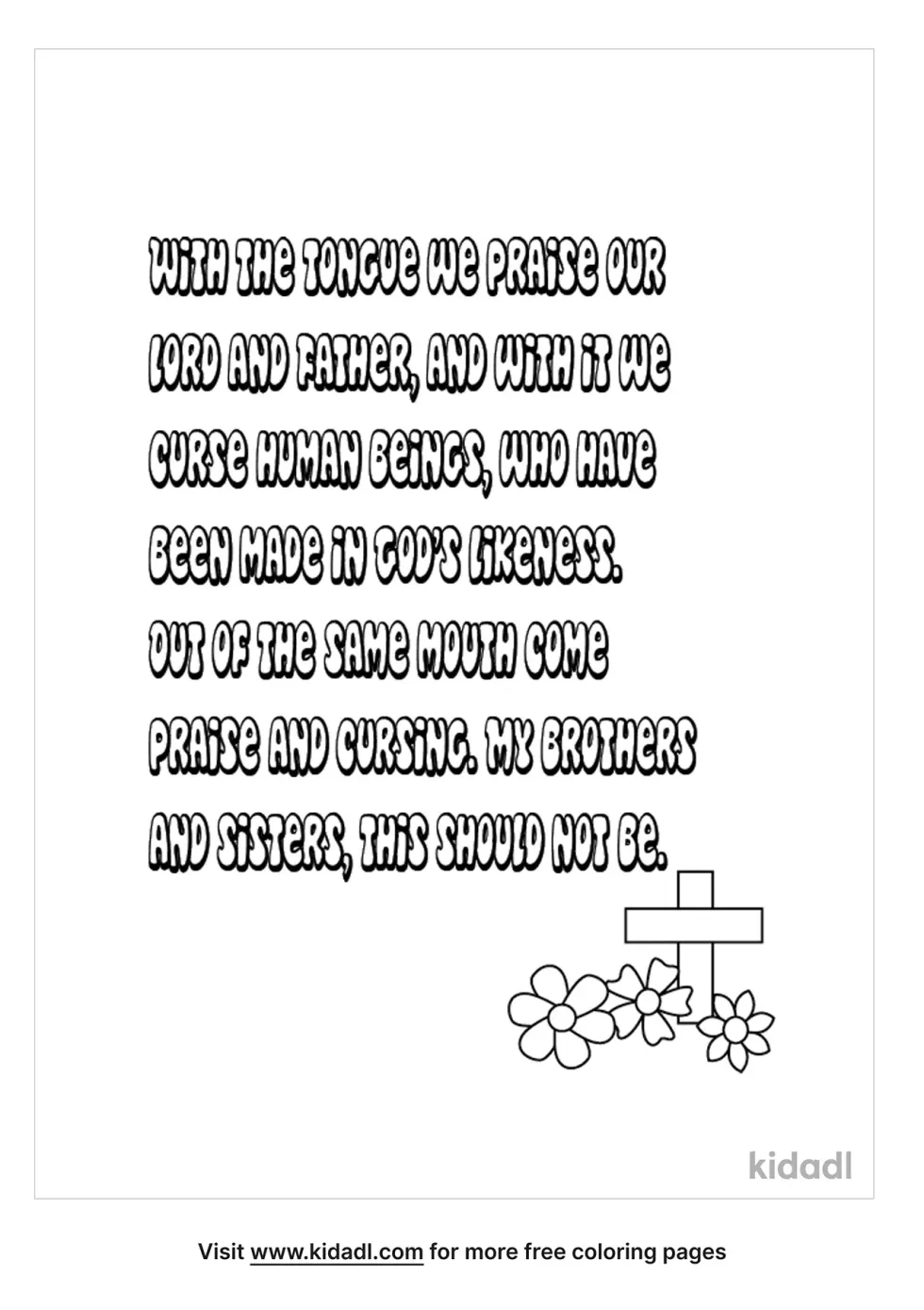James 3:9-10 Coloring Page