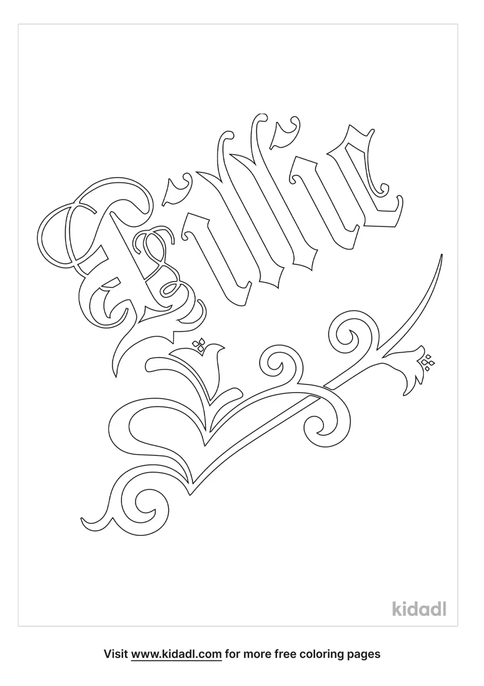 First Name Lillie Coloring Page