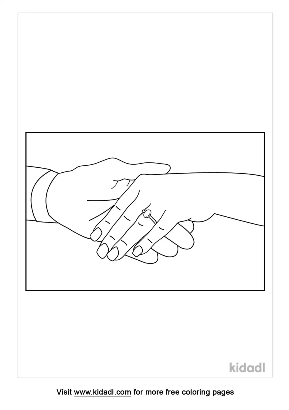 Wedding Anniversary Hands Coloring Page