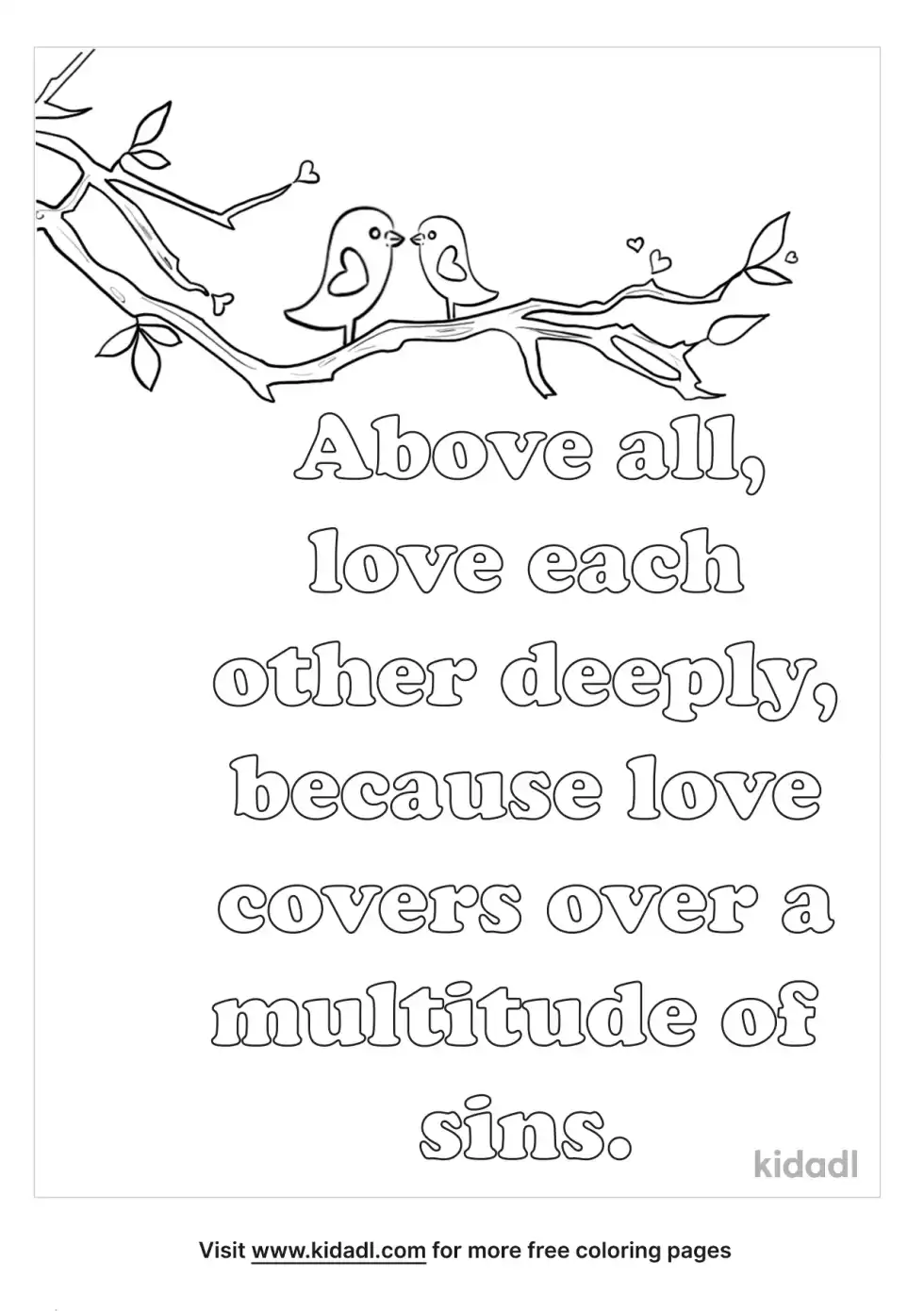 1 Peter 4:8 Coloring Page Coloring Page