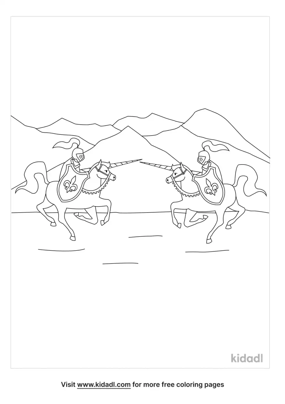 Medieval Times War Coloring Page