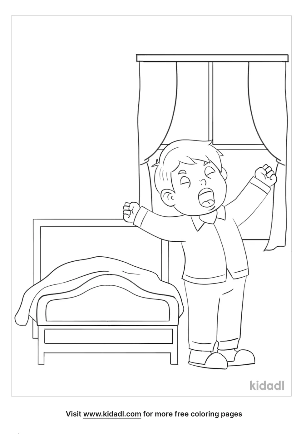 Getting Out Of Bed Coloring Page
