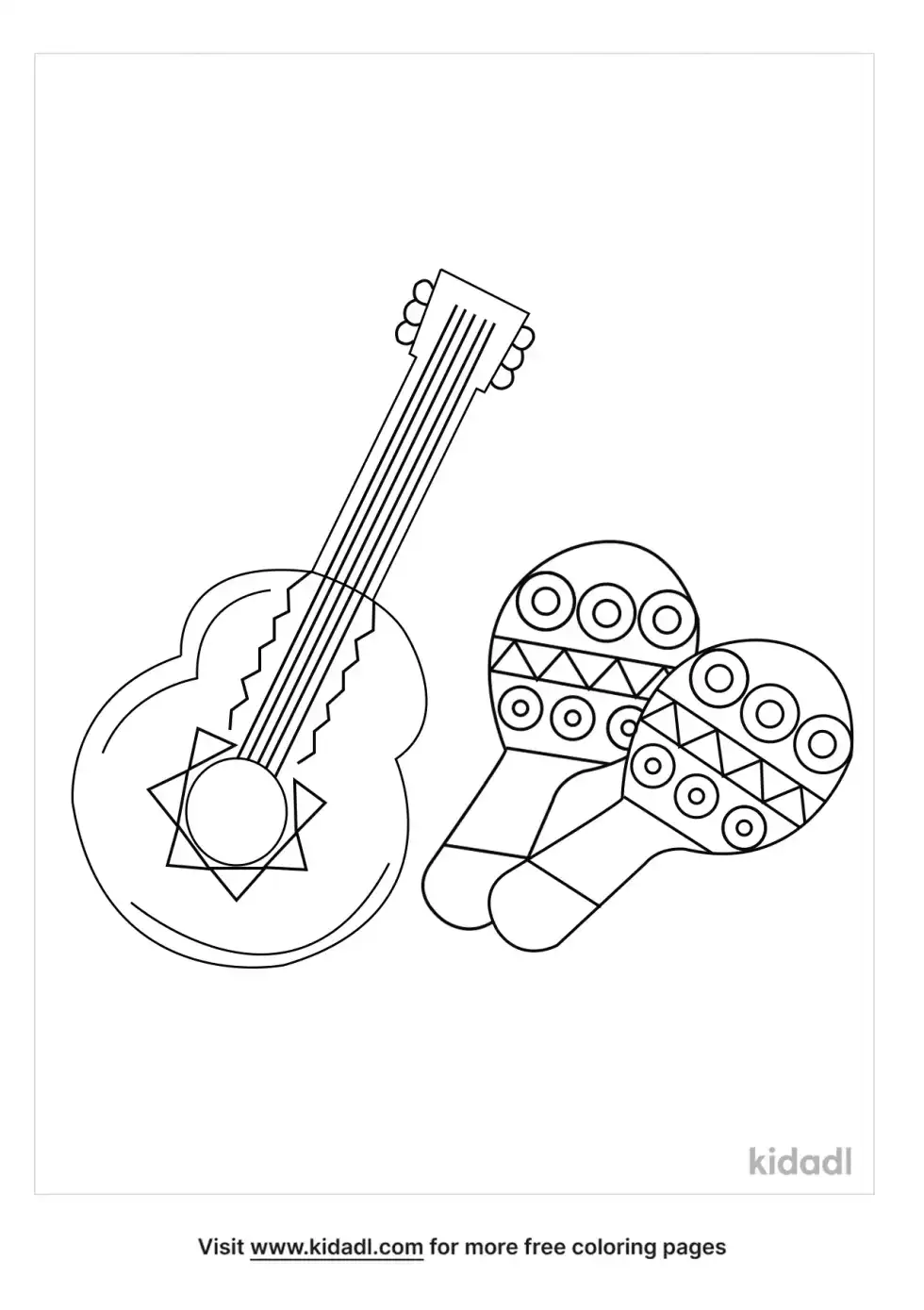 Mexican Instruments Coloring Page