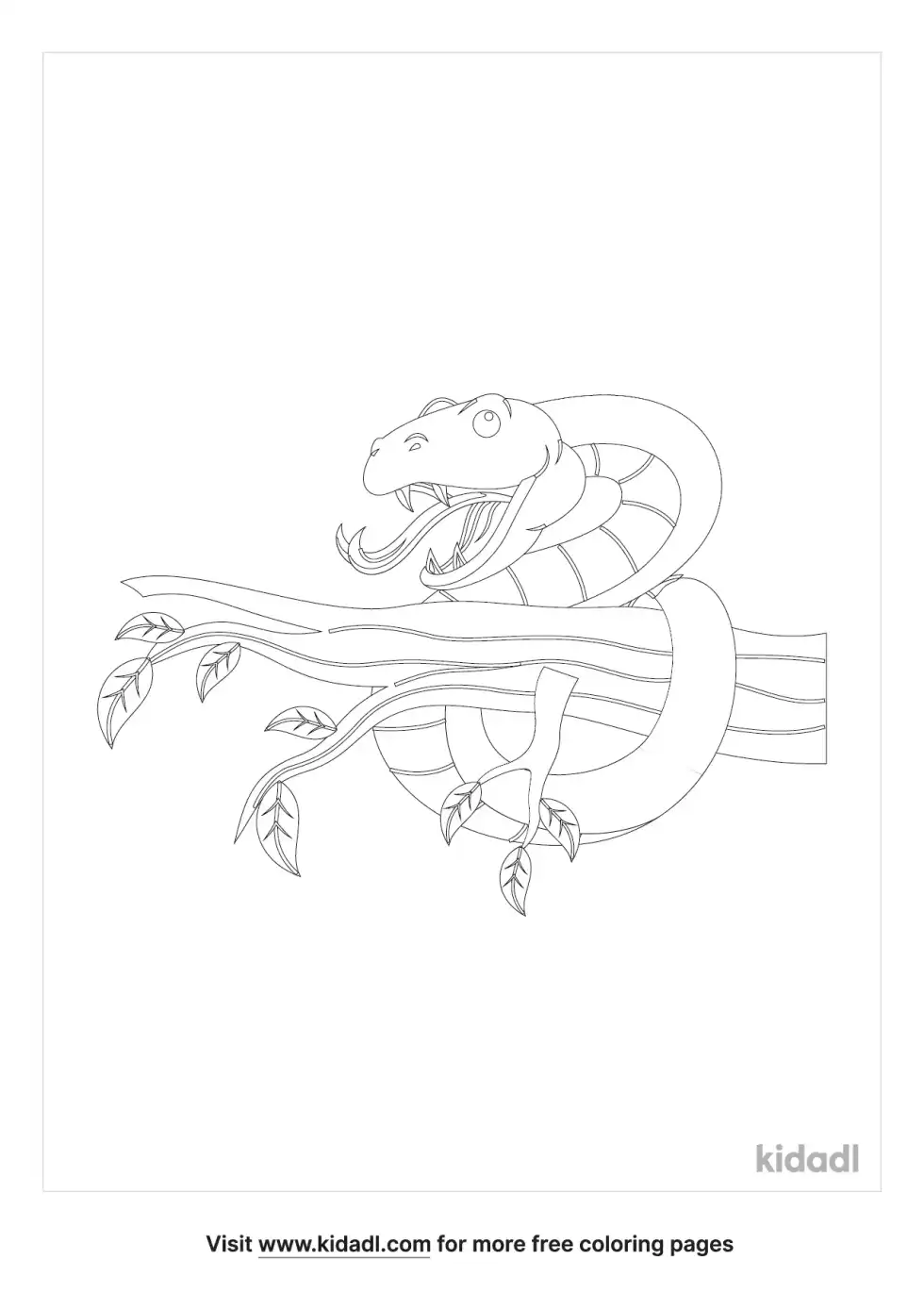 Snake In A Vine Coloring Page