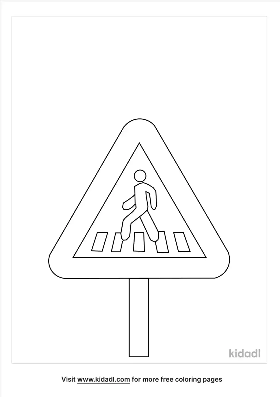 Pedestrian Crossing Coloring Page