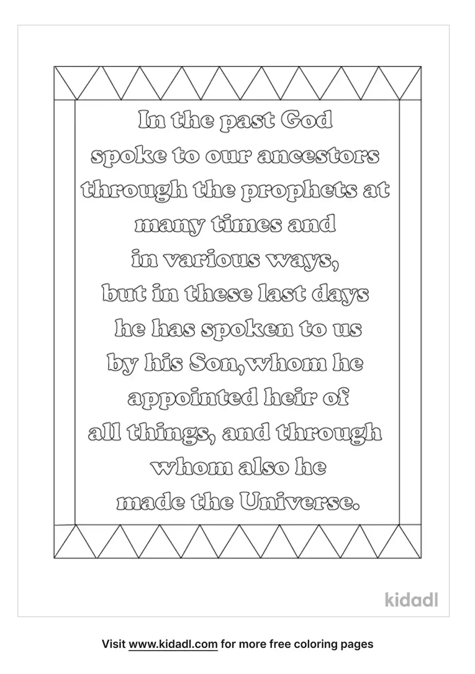 Hebrews 1:1-2 Coloring Page