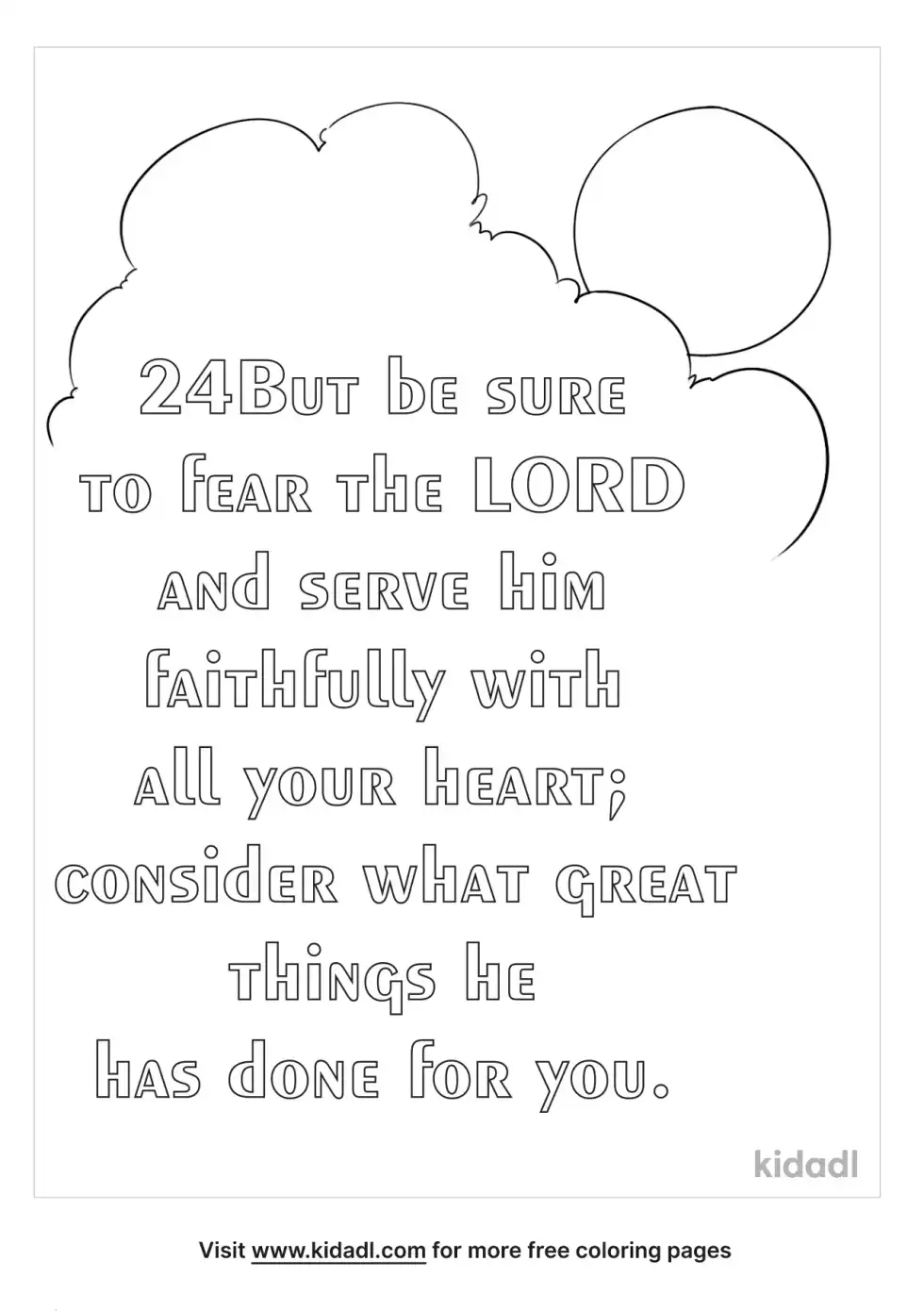 1 Samuel 12:24 Coloring Page Coloring Page