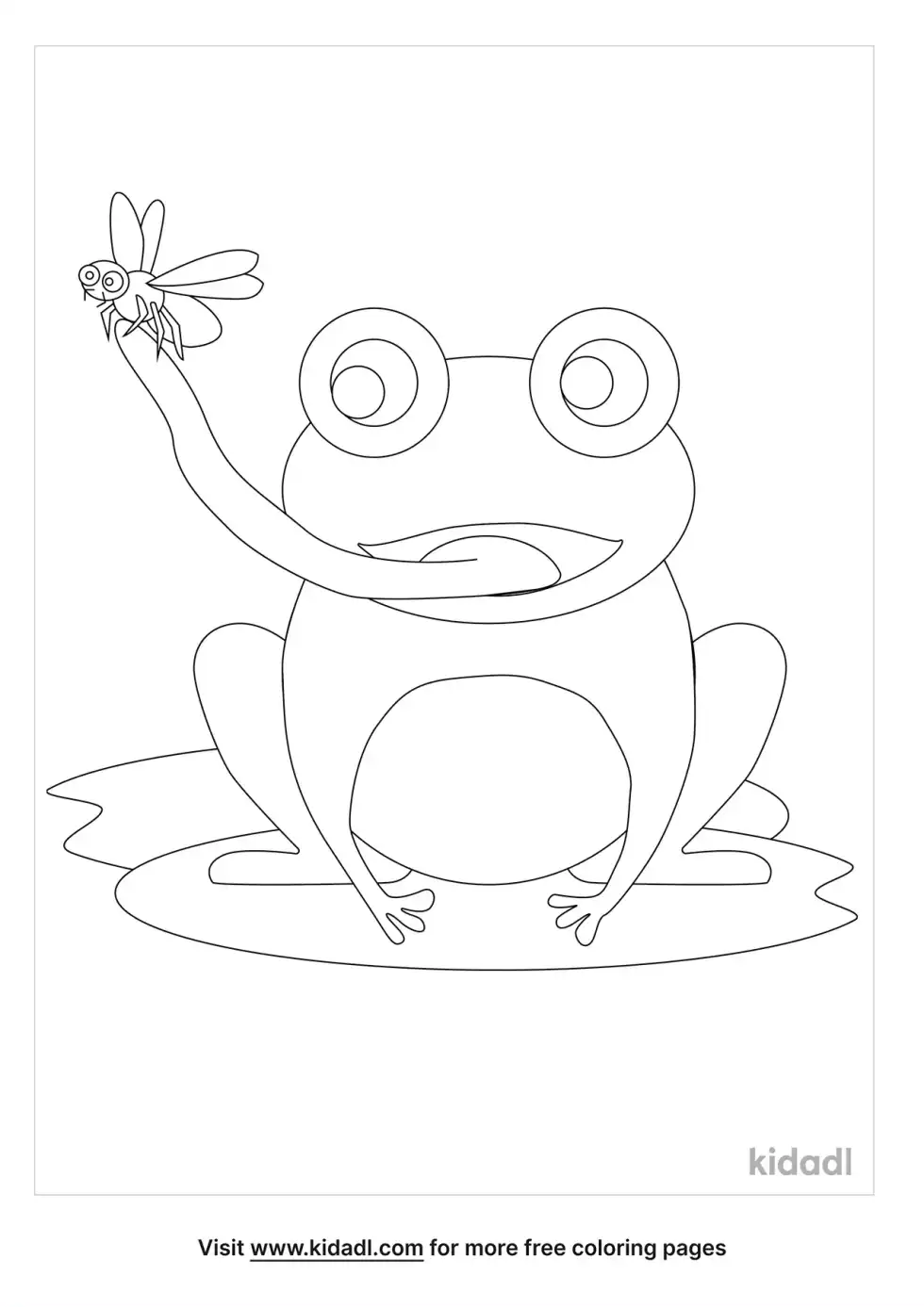 Fly With Frog Tongue Coloring Page