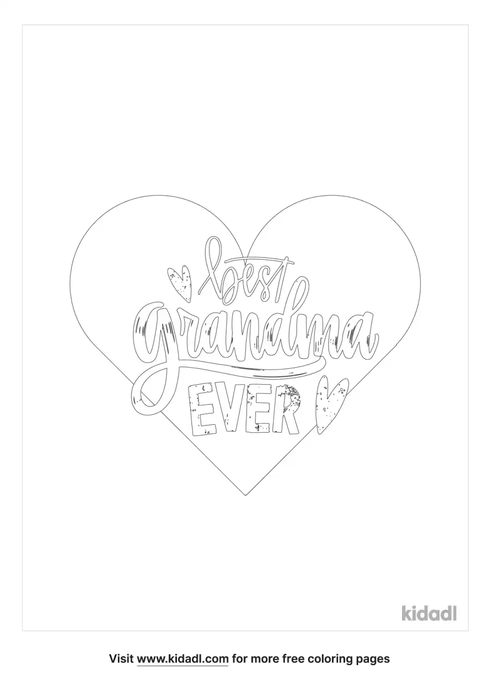 Grandma Heart Coloring Page