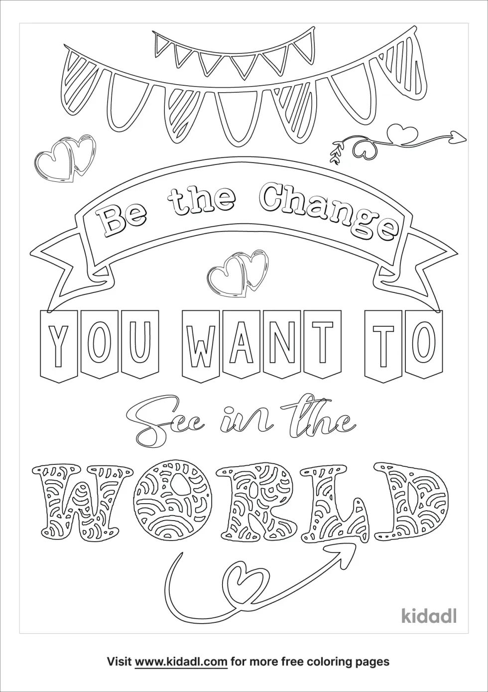Be The Change Coloring Page