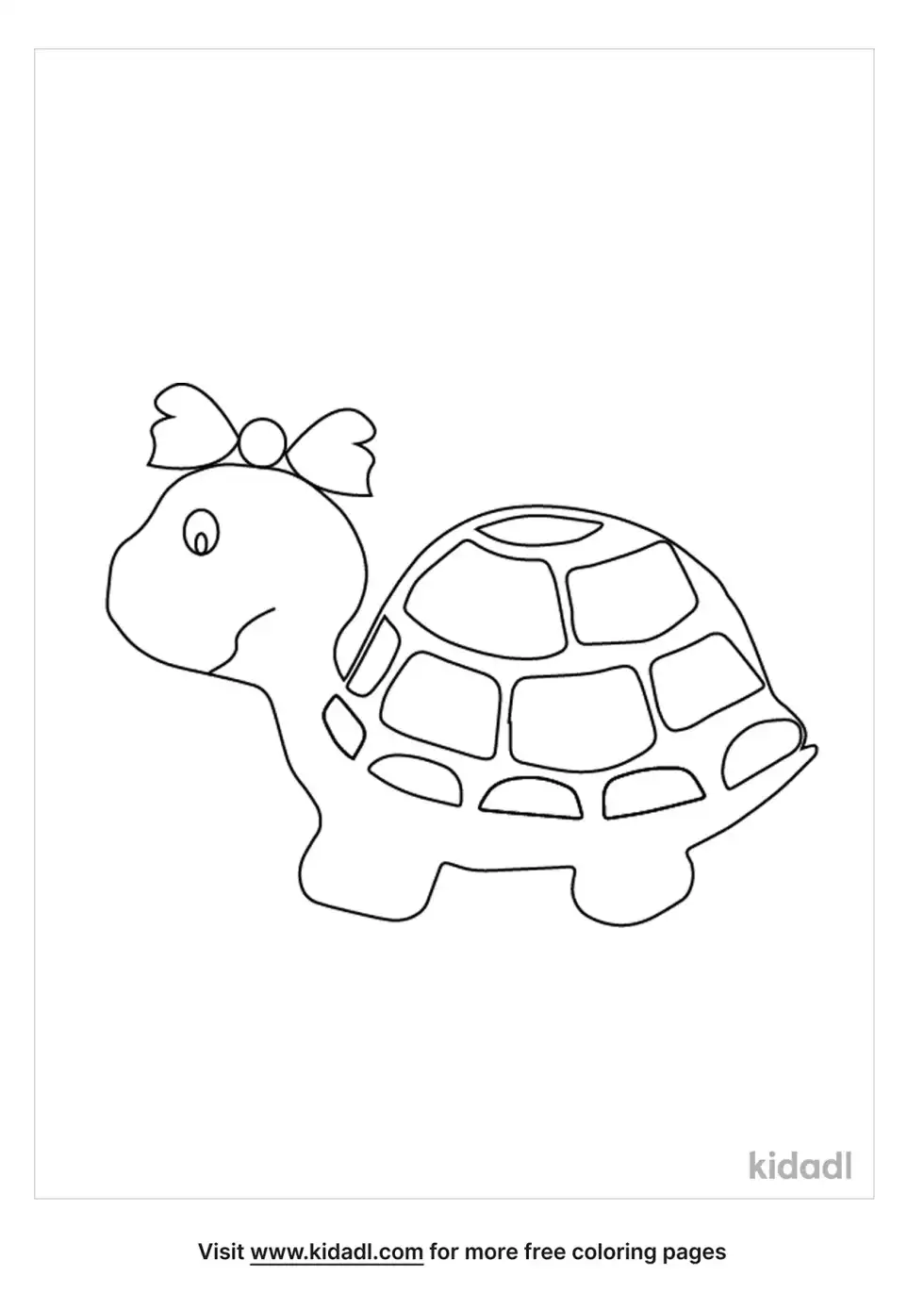 Girly Turtle Coloring Page