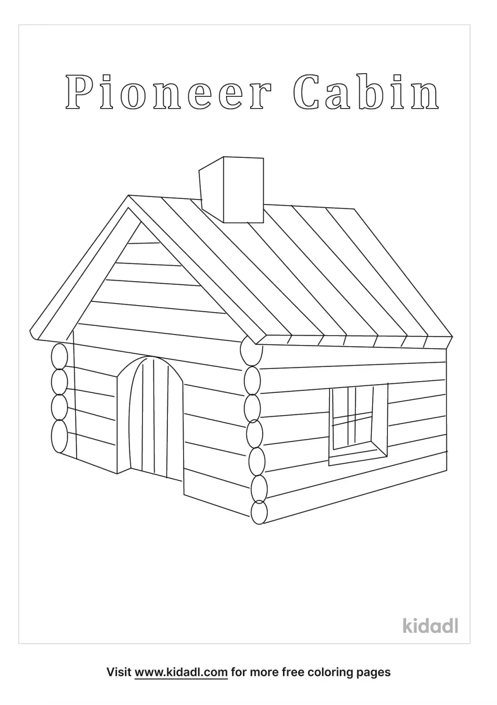 Pioneer Cabin Coloring Page