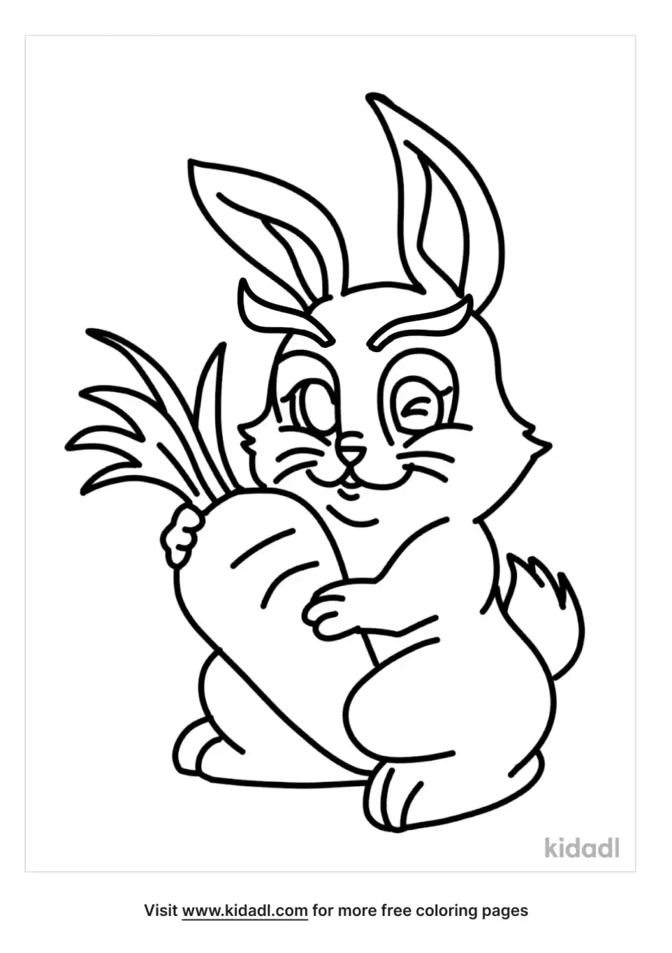 Bunny With Carrot Coloring Page
