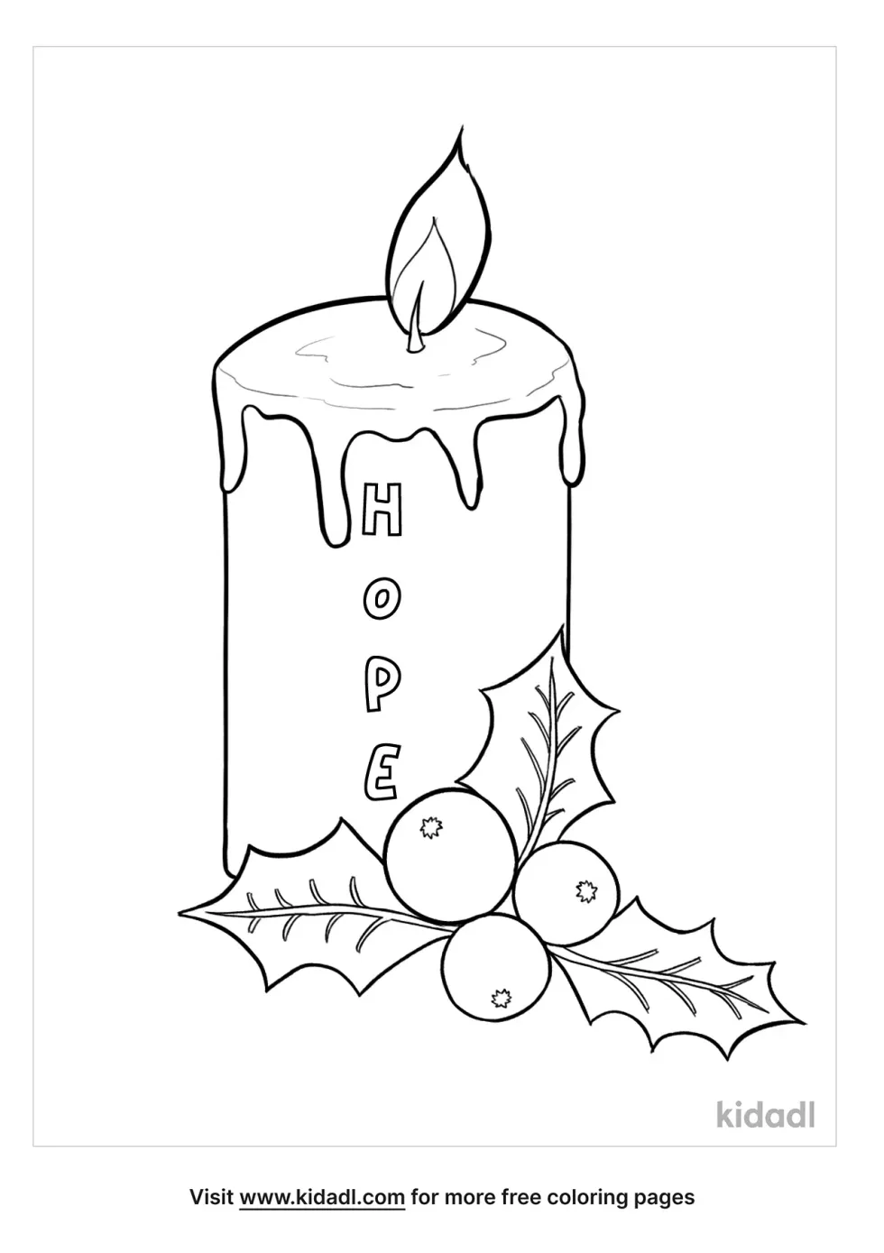 Advent Hope Candle Coloring Page