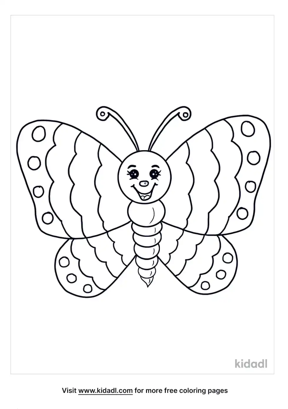 Butterfly For Preschoolers Coloring Page