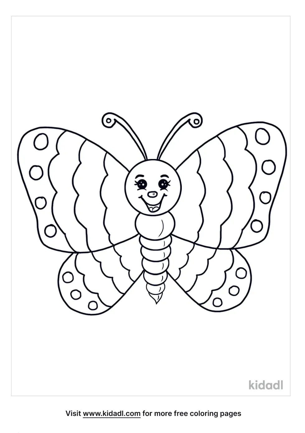 Butterfly For Preschoolers Coloring Page | Kidadl