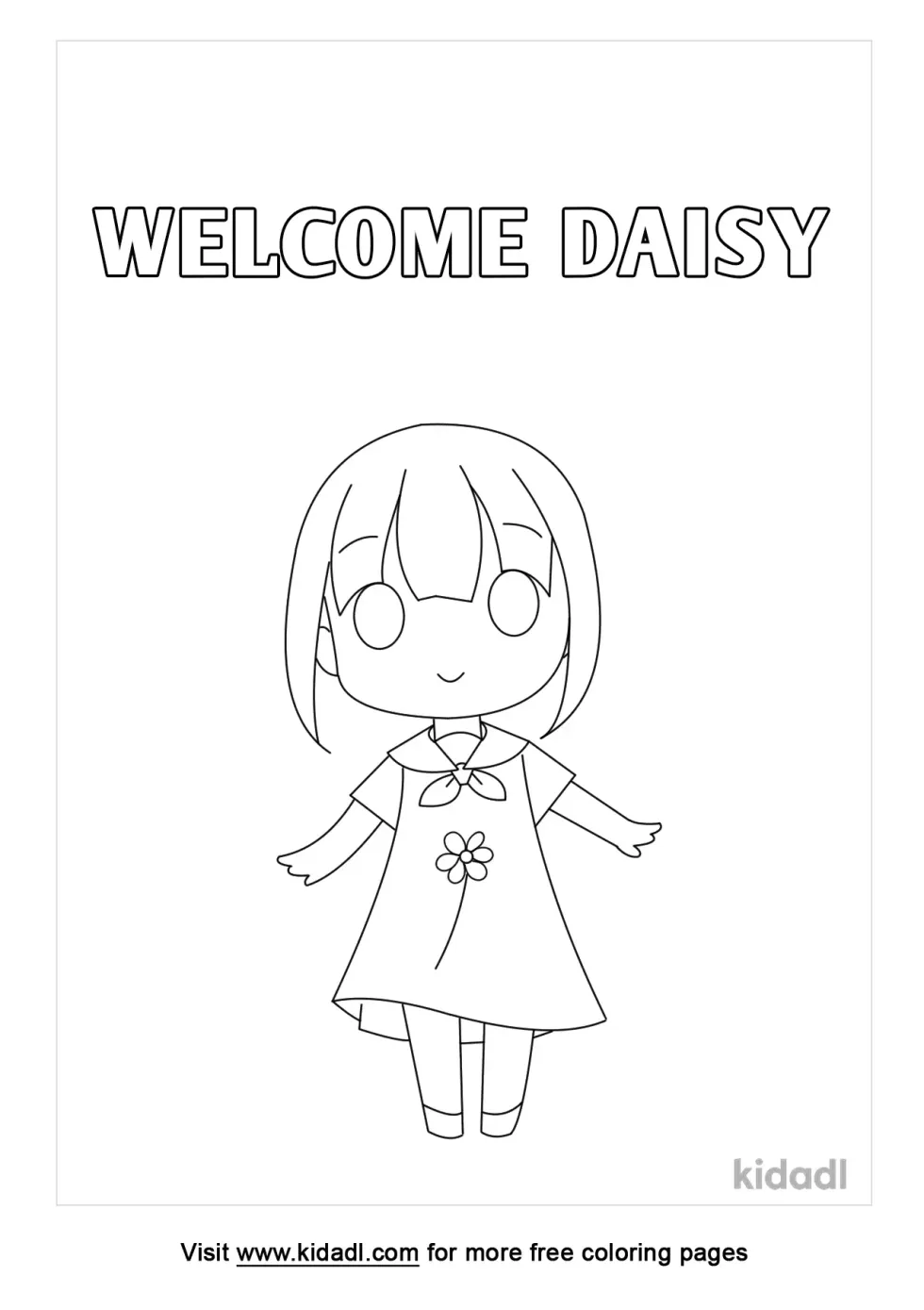 Welcome Daisy Coloring Page