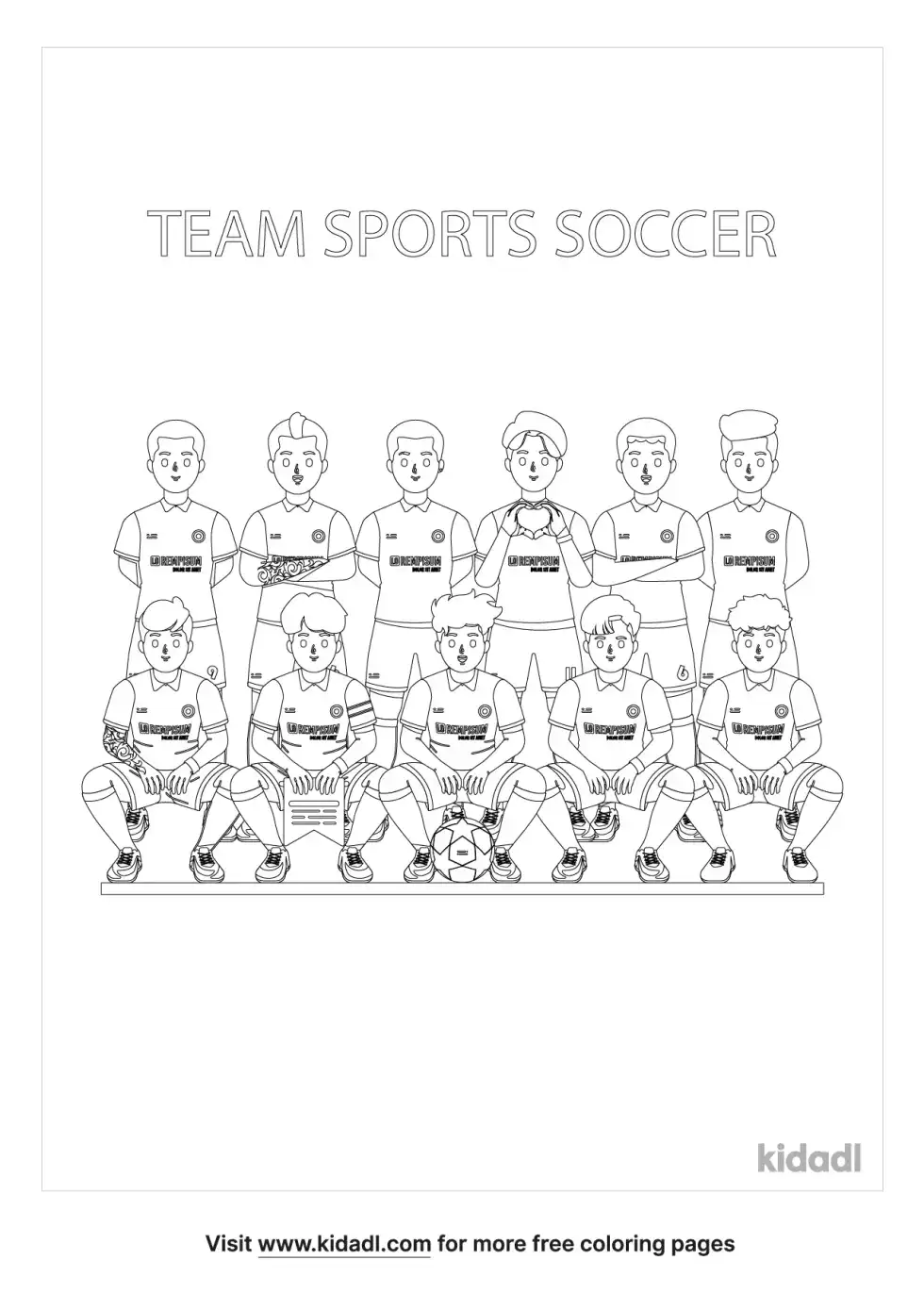 Team Sports Soccer Coloring Page