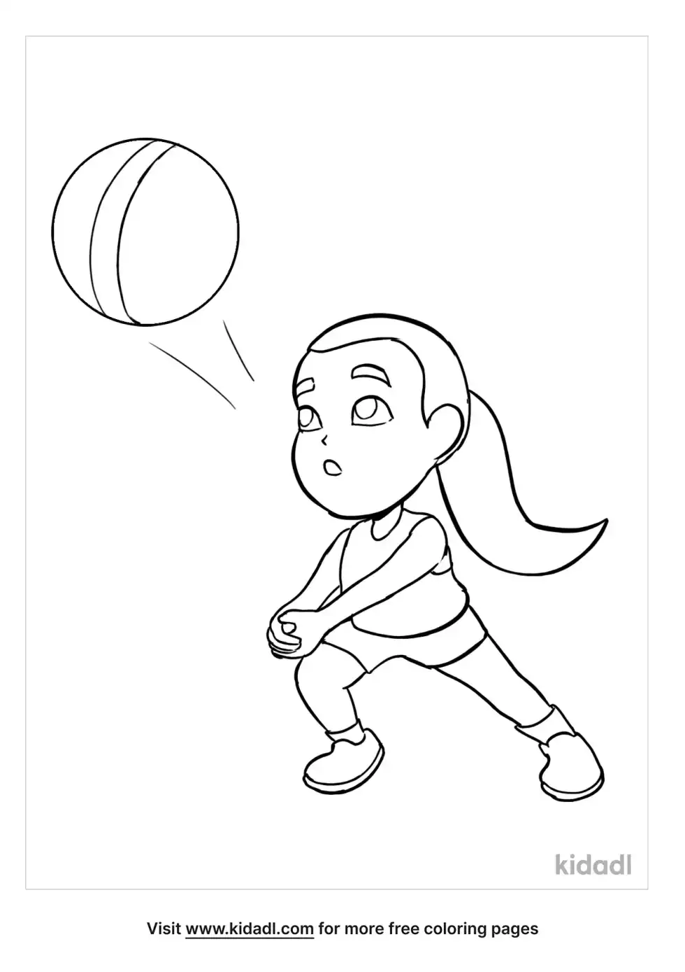 Girl Volleyball Player Coloring Page